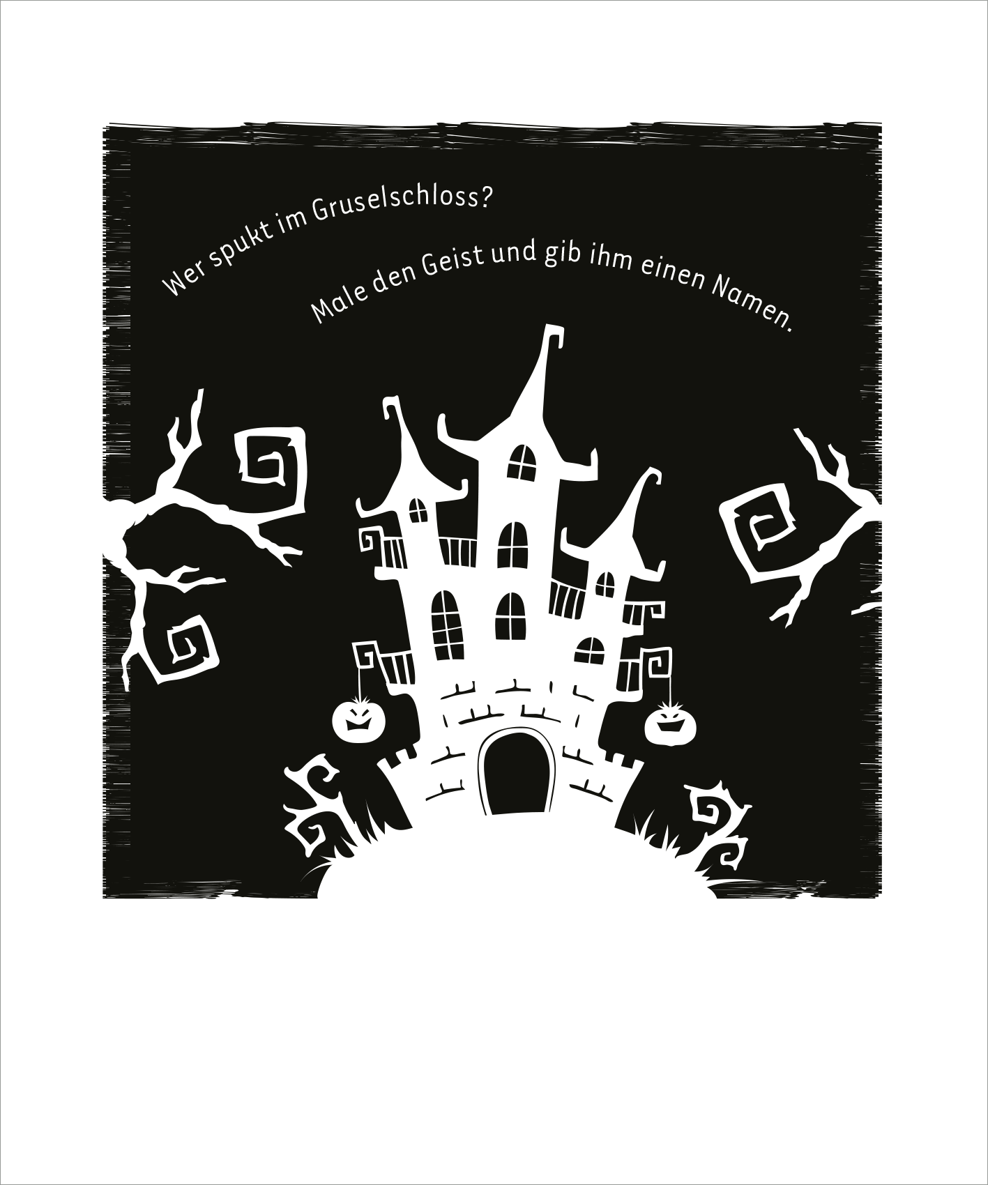 Gezeigt wird eine Innen- oder Zusatzansicht von „Mein leuchtendes Grusel-Kritzkratz-Buch“.