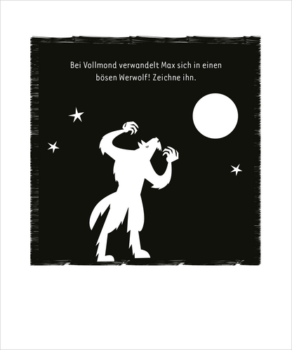 Gezeigt wird eine Innen- oder Zusatzansicht von „Mein leuchtendes Grusel-Kritzkratz-Buch“.