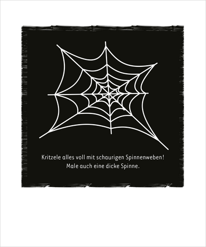 Gezeigt wird eine Innen- oder Zusatzansicht von „Mein leuchtendes Grusel-Kritzkratz-Buch“.