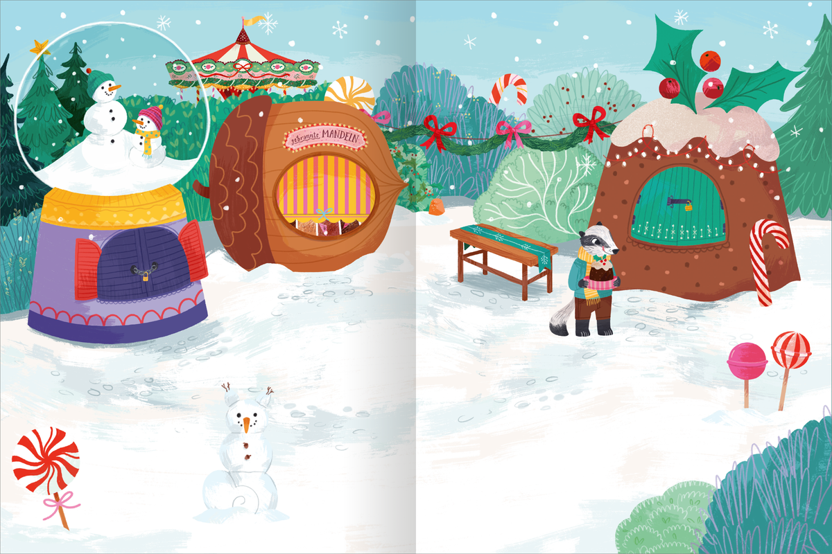 Gezeigt wird eine Innen- oder Zusatzansicht von „Mein Lieblings-Stickerbuch – Winterzeit“.