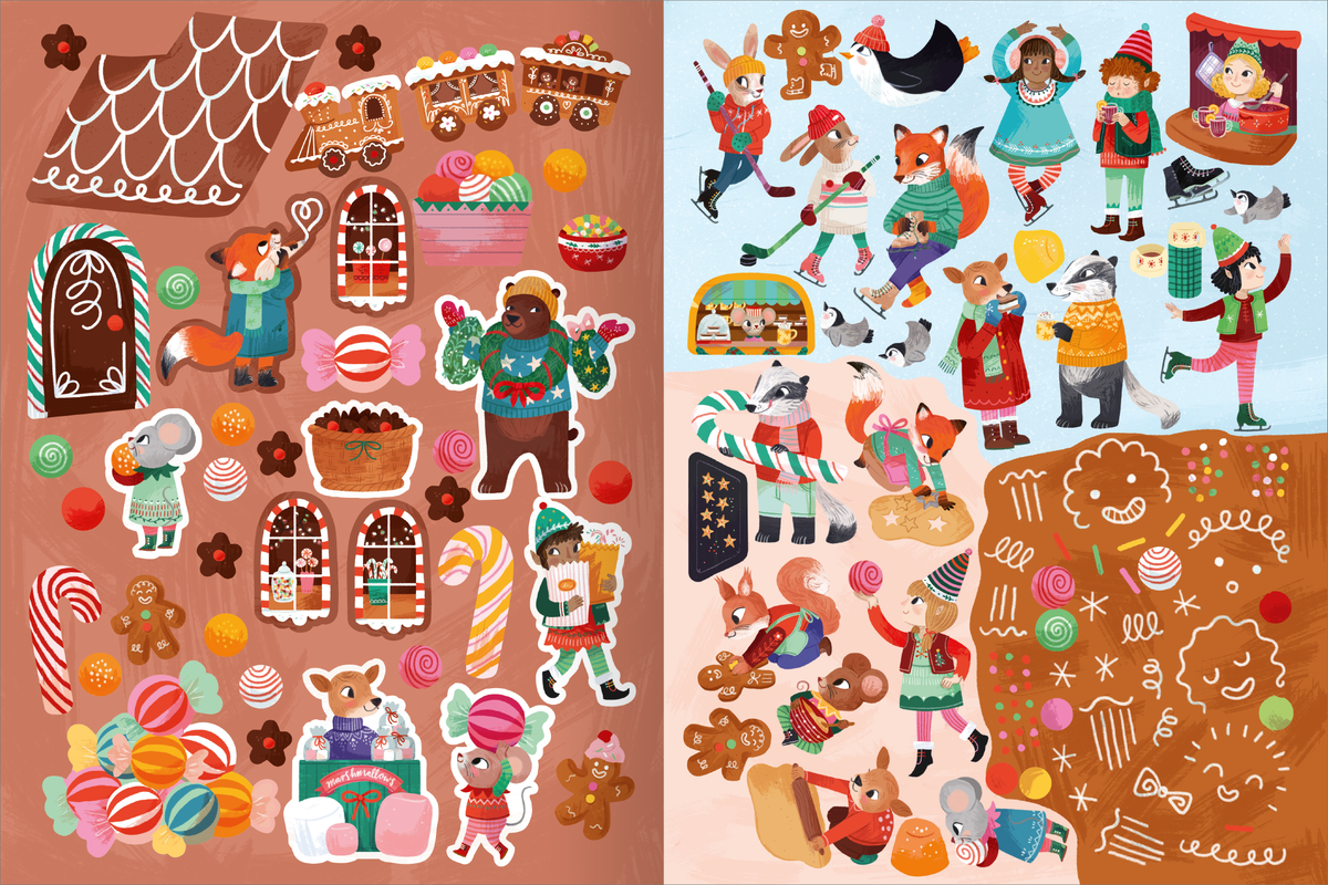 Gezeigt wird eine Innen- oder Zusatzansicht von „Mein Lieblings-Stickerbuch – Winterzeit“.