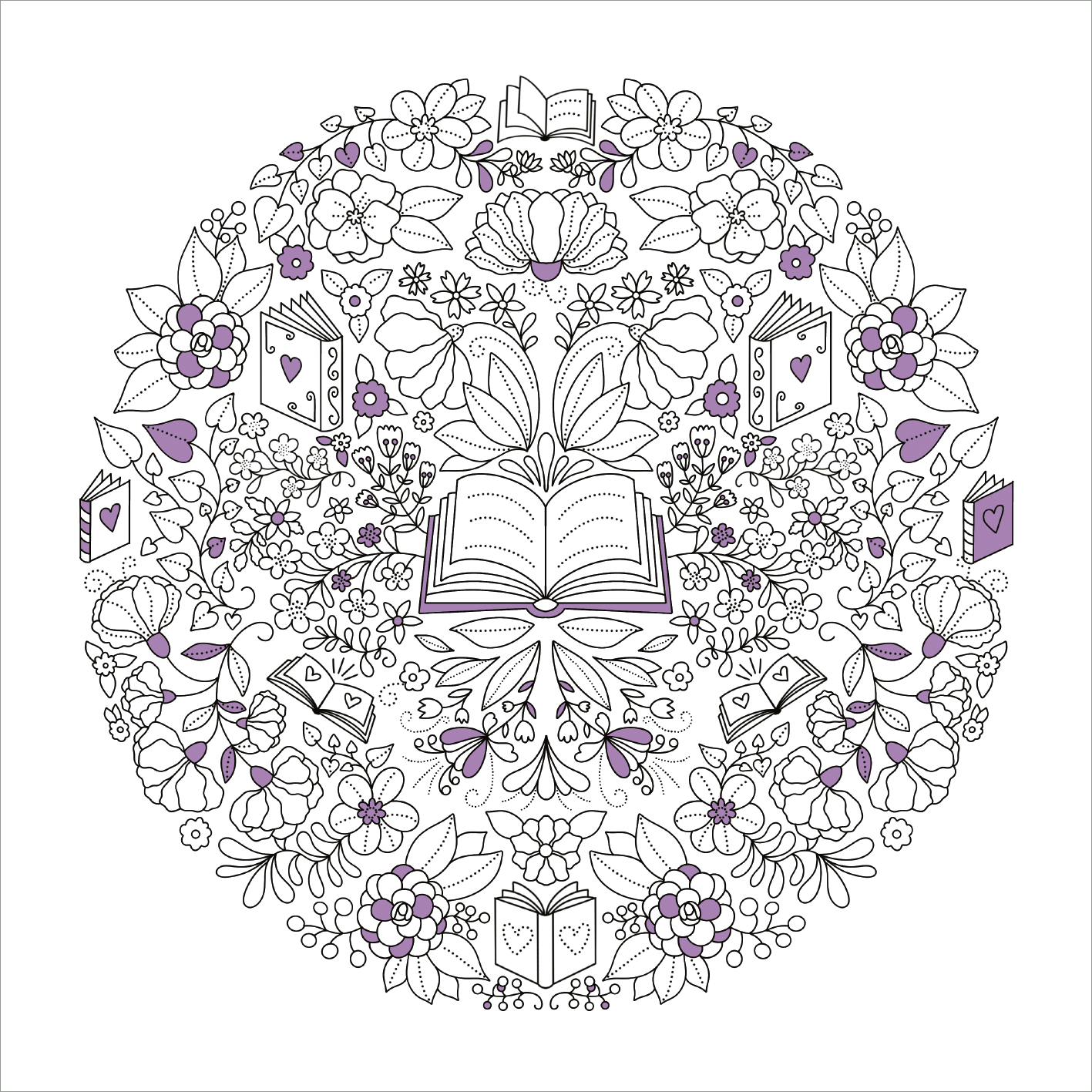 Gezeigt wird eine Innen- oder Zusatzansicht von „I Love Books – Ausmalbuch“.