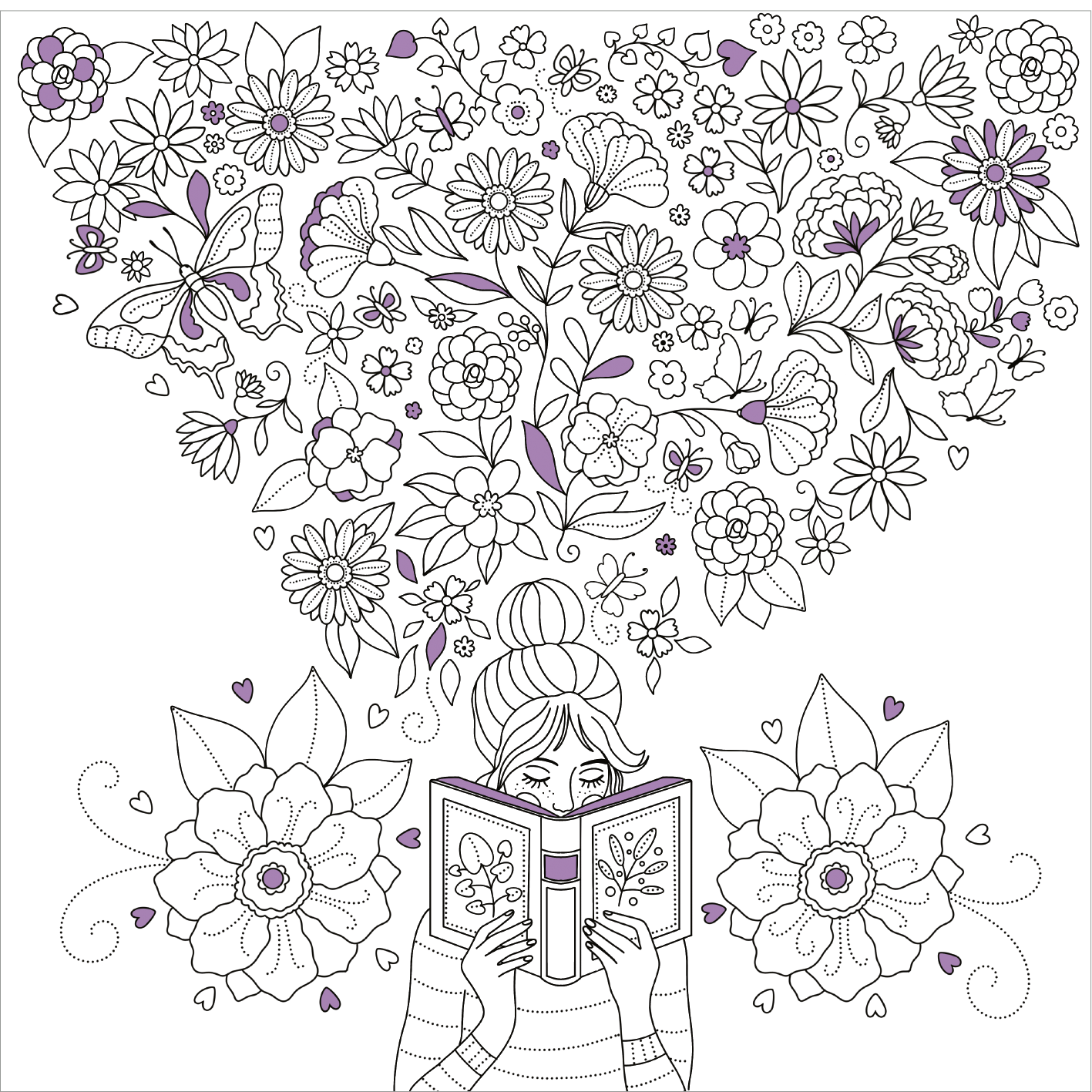 Gezeigt wird eine Innen- oder Zusatzansicht von „I Love Books – Ausmalbuch“.