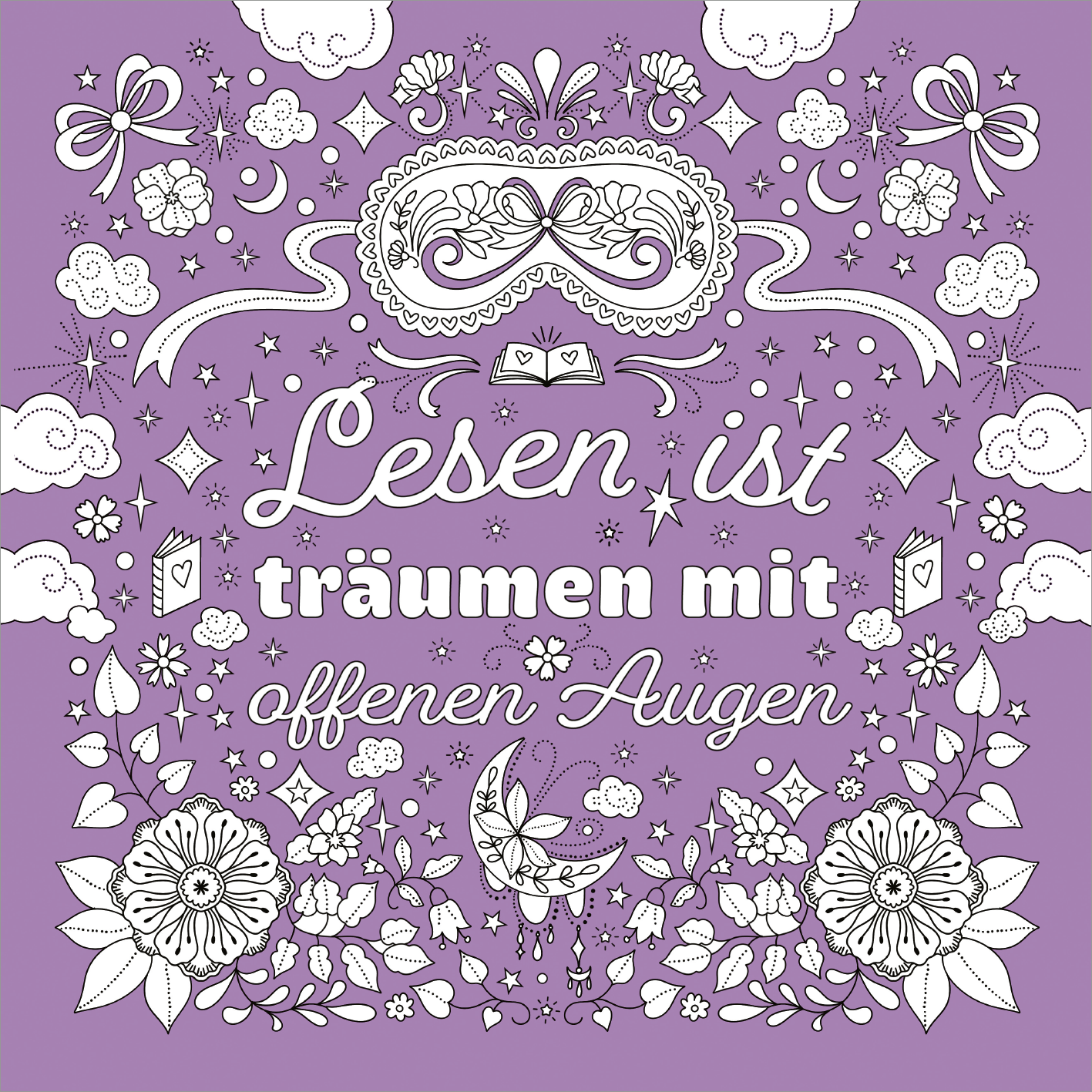Gezeigt wird eine Innen- oder Zusatzansicht von „I Love Books – Ausmalbuch“.