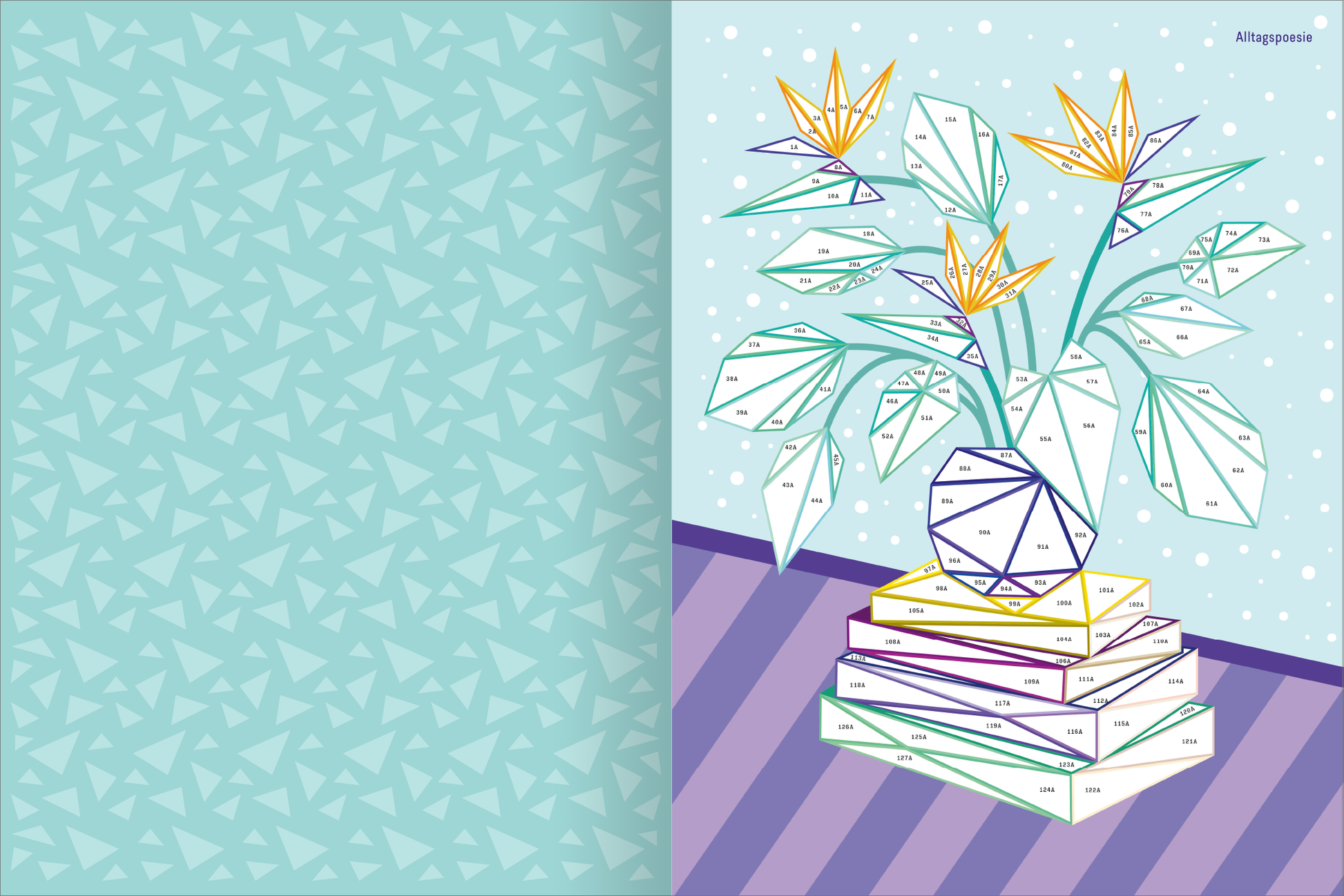 Gezeigt wird eine Innen- oder Zusatzansicht von „I Love Books – Mosaik-Stickerheft“.