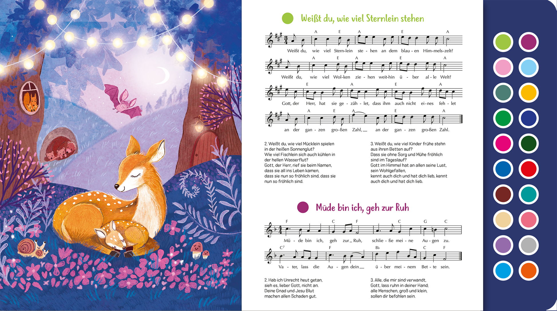 Gezeigt wird eine Innen- oder Zusatzansicht von „Sing mit! Gutenachtlieder“.