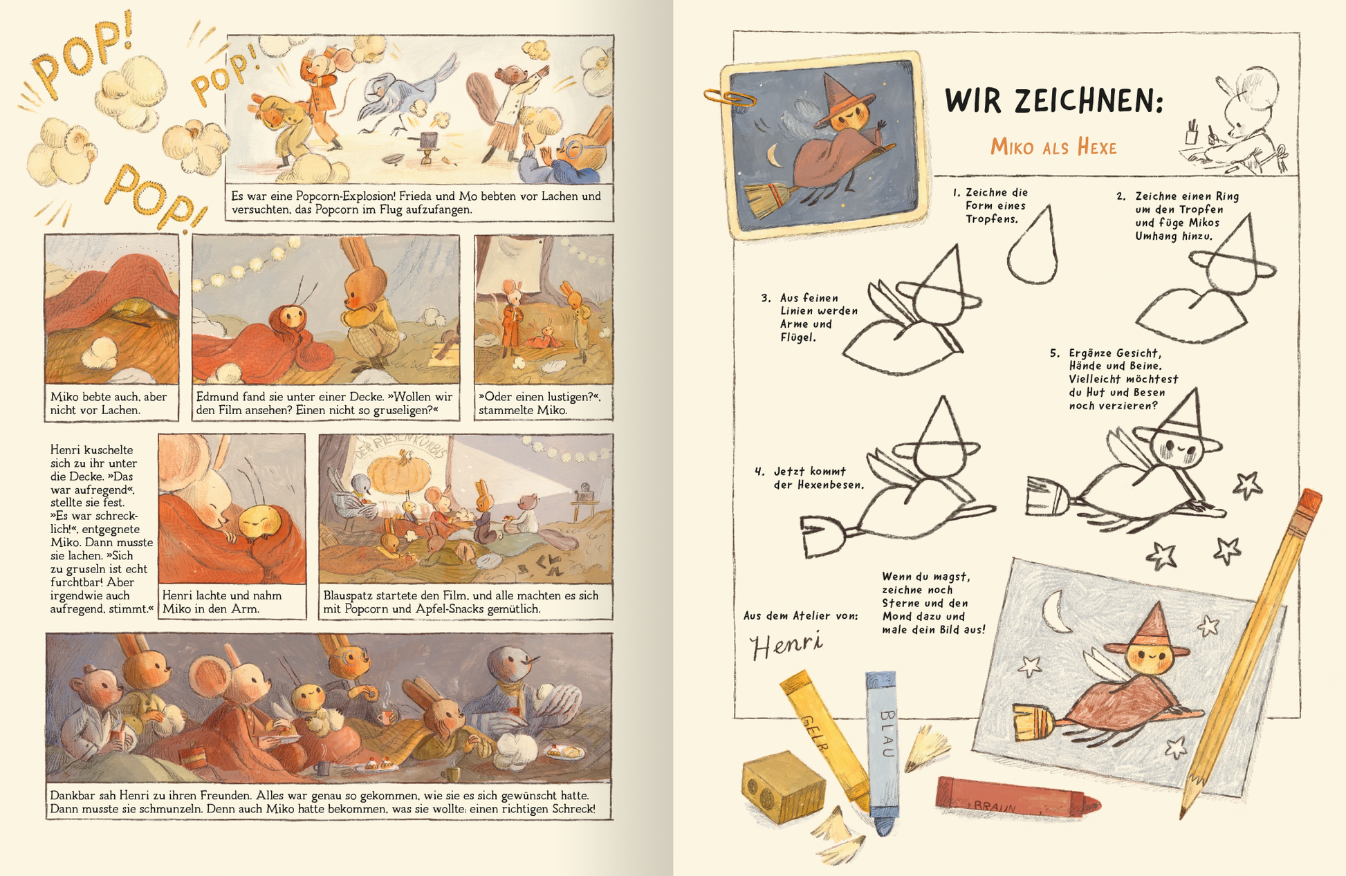 Gezeigt wird eine Innen- oder Zusatzansicht von „Henri &amp; Miko – Im Herbst“.