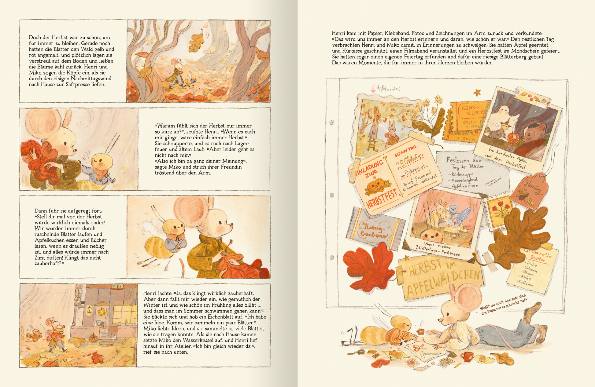 Gezeigt wird eine Innen- oder Zusatzansicht von „Henri &amp; Miko – Im Herbst“.