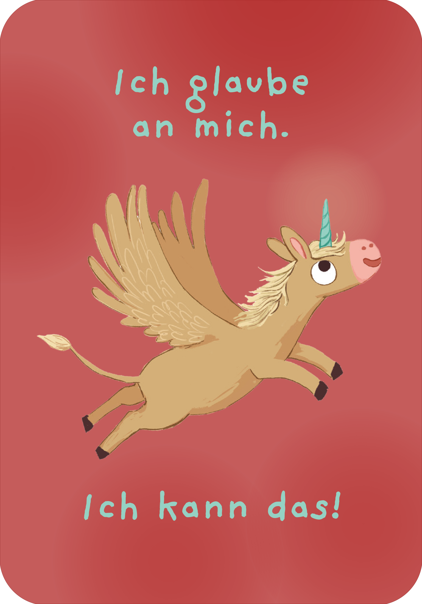Gezeigt wird eine Innen- oder Zusatzansicht von „Ein Einhorn namens Oktober – Mutmachkarten “.