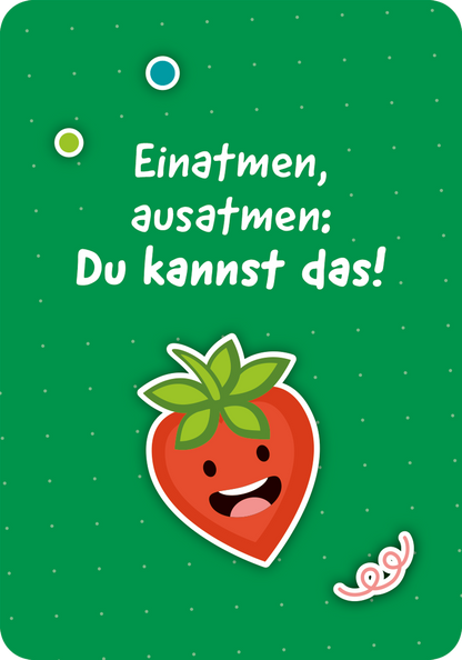 Gezeigt wird eine Innen- oder Zusatzansicht von „Mutmachkarten | 50 Brotboxnachrichten“.