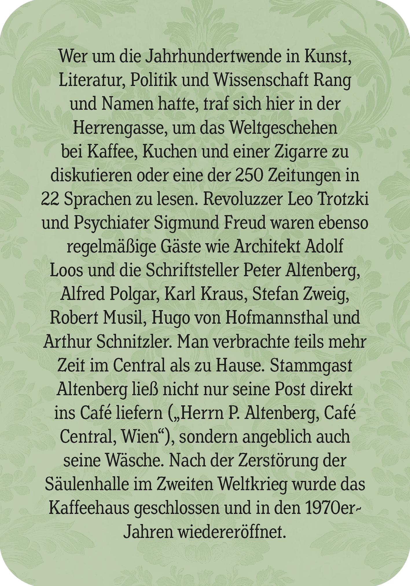 Gezeigt wird eine Innen- oder Zusatzansicht von „Die kleine Kaffeehausphilosophie“.
