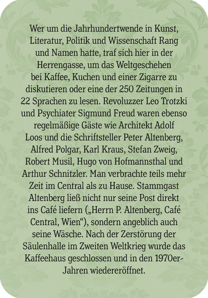 Gezeigt wird eine Innen- oder Zusatzansicht von „Die kleine Kaffeehausphilosophie“.