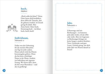Gezeigt wird eine Innen- oder Zusatzansicht von „Geburtstag (Substantiv, m)“.