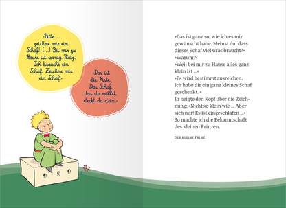 Gezeigt wird eine Innen- oder Zusatzansicht von „Der Kleine Prinz. Von mir für dich“.