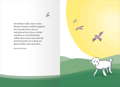 Gezeigt wird eine Innen- oder Zusatzansicht von „Der Kleine Prinz. Von mir für dich“.