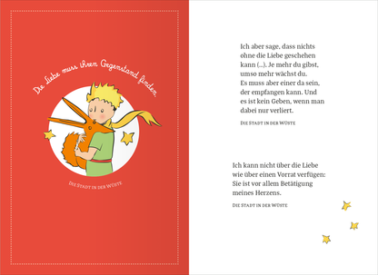 Gezeigt wird eine Innen- oder Zusatzansicht von „Der Kleine Prinz. Von mir für dich“.
