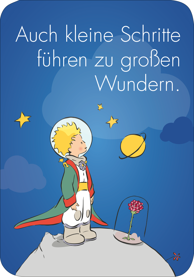 Gezeigt wird eine Innen- oder Zusatzansicht von „Der Kleine Prinz. Frag die Sterne “.