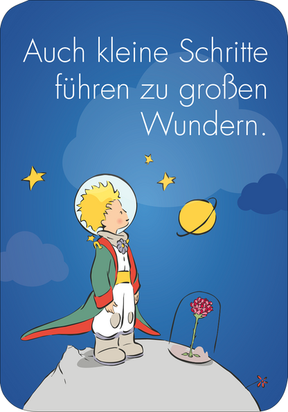Gezeigt wird eine Innen- oder Zusatzansicht von „Der Kleine Prinz. Frag die Sterne “.