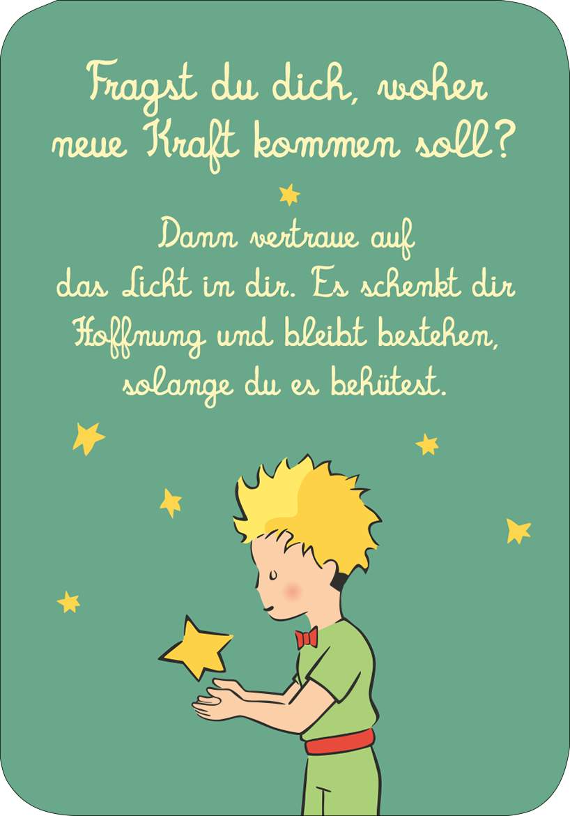 Gezeigt wird eine Innen- oder Zusatzansicht von „Der Kleine Prinz. Frag die Sterne “.