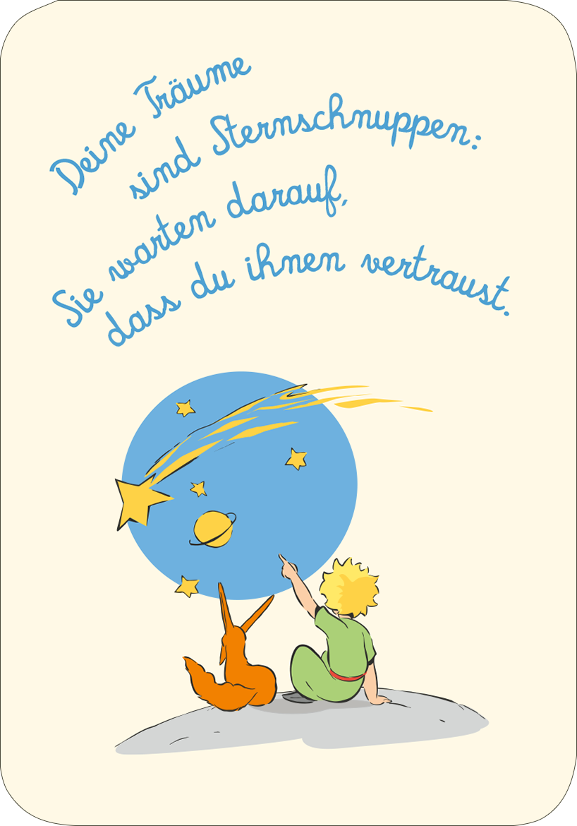 Gezeigt wird eine Innen- oder Zusatzansicht von „Der Kleine Prinz. Frag die Sterne “.