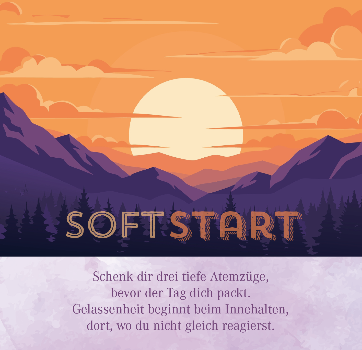 Gezeigt wird eine Innen- oder Zusatzansicht von „Nimm dir Zeit für Gelassenheit“.