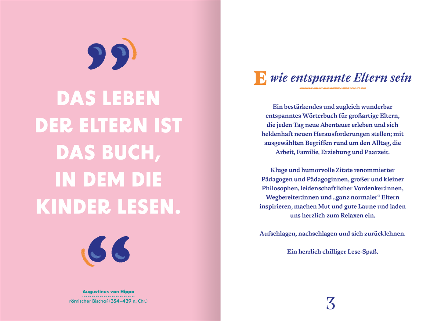 Gezeigt wird eine Innen- oder Zusatzansicht von „Wörterbuch für entspannte Eltern“.