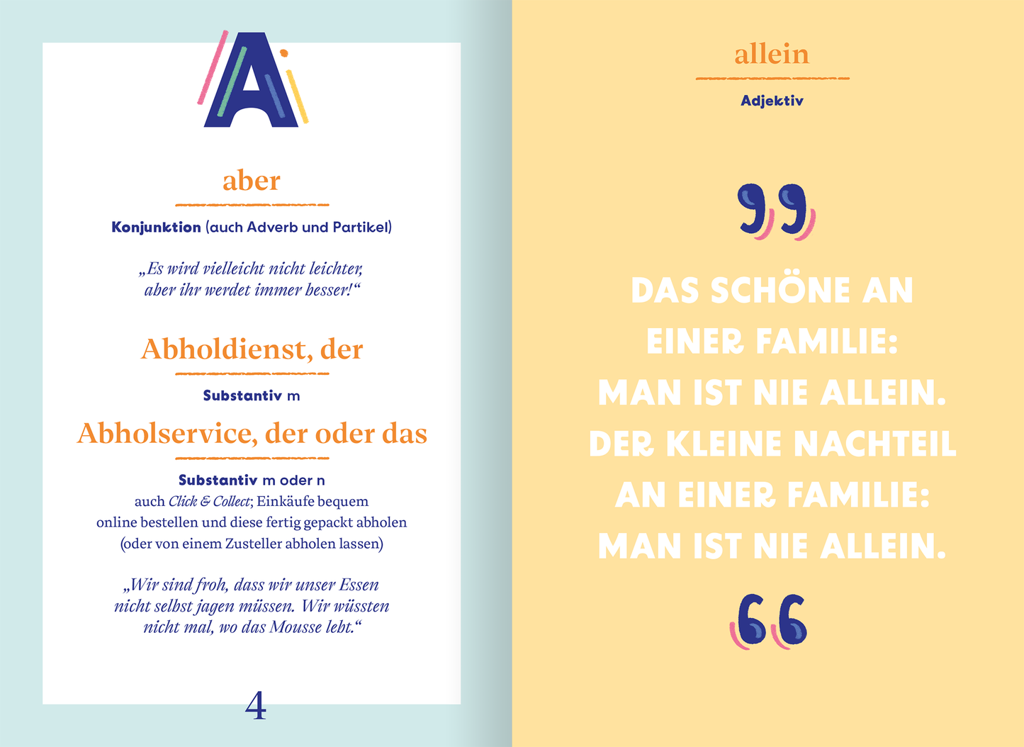 Gezeigt wird eine Innen- oder Zusatzansicht von „Wörterbuch für entspannte Eltern“.