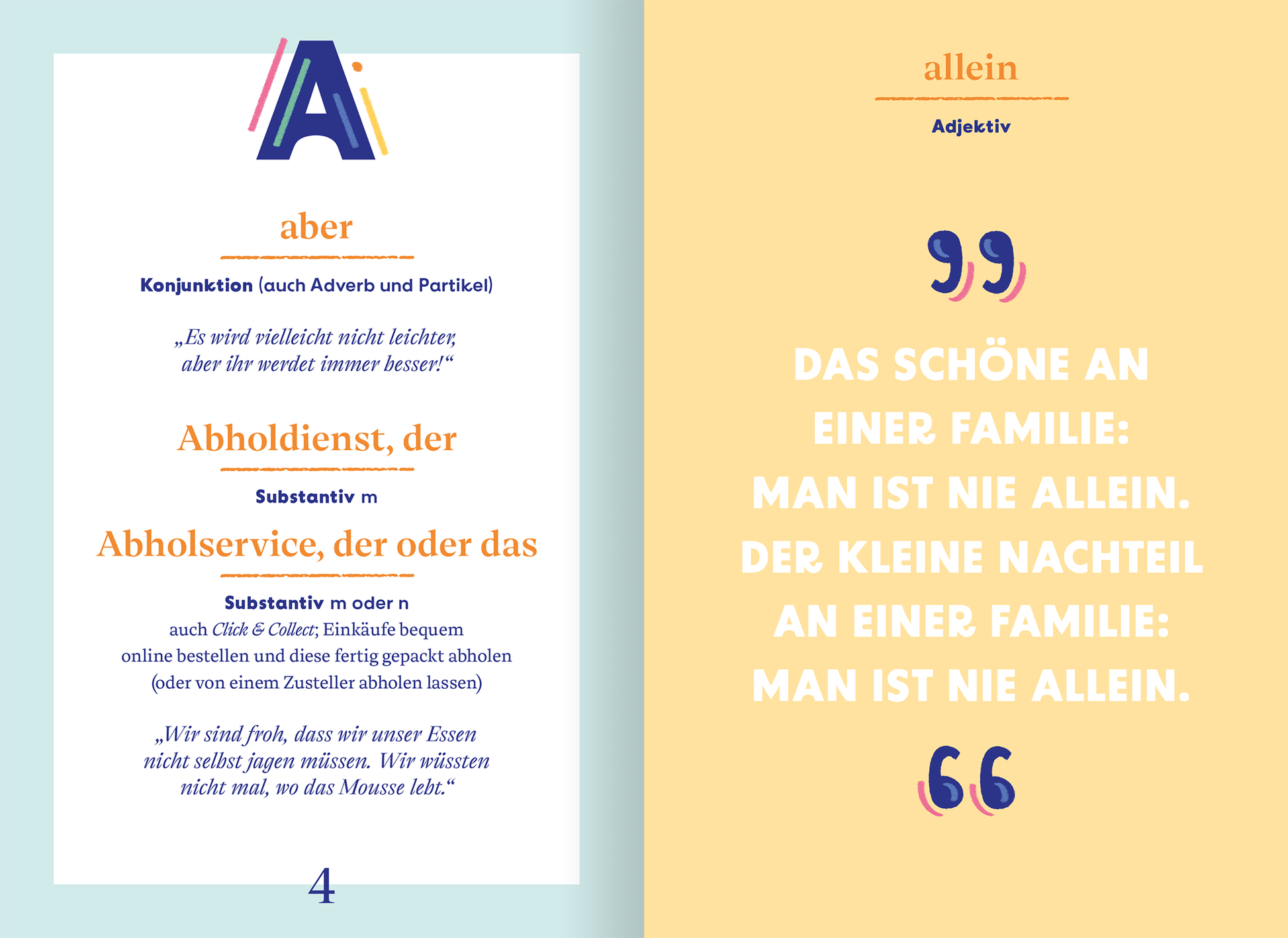 Gezeigt wird eine Innen- oder Zusatzansicht von „Wörterbuch für entspannte Eltern“.