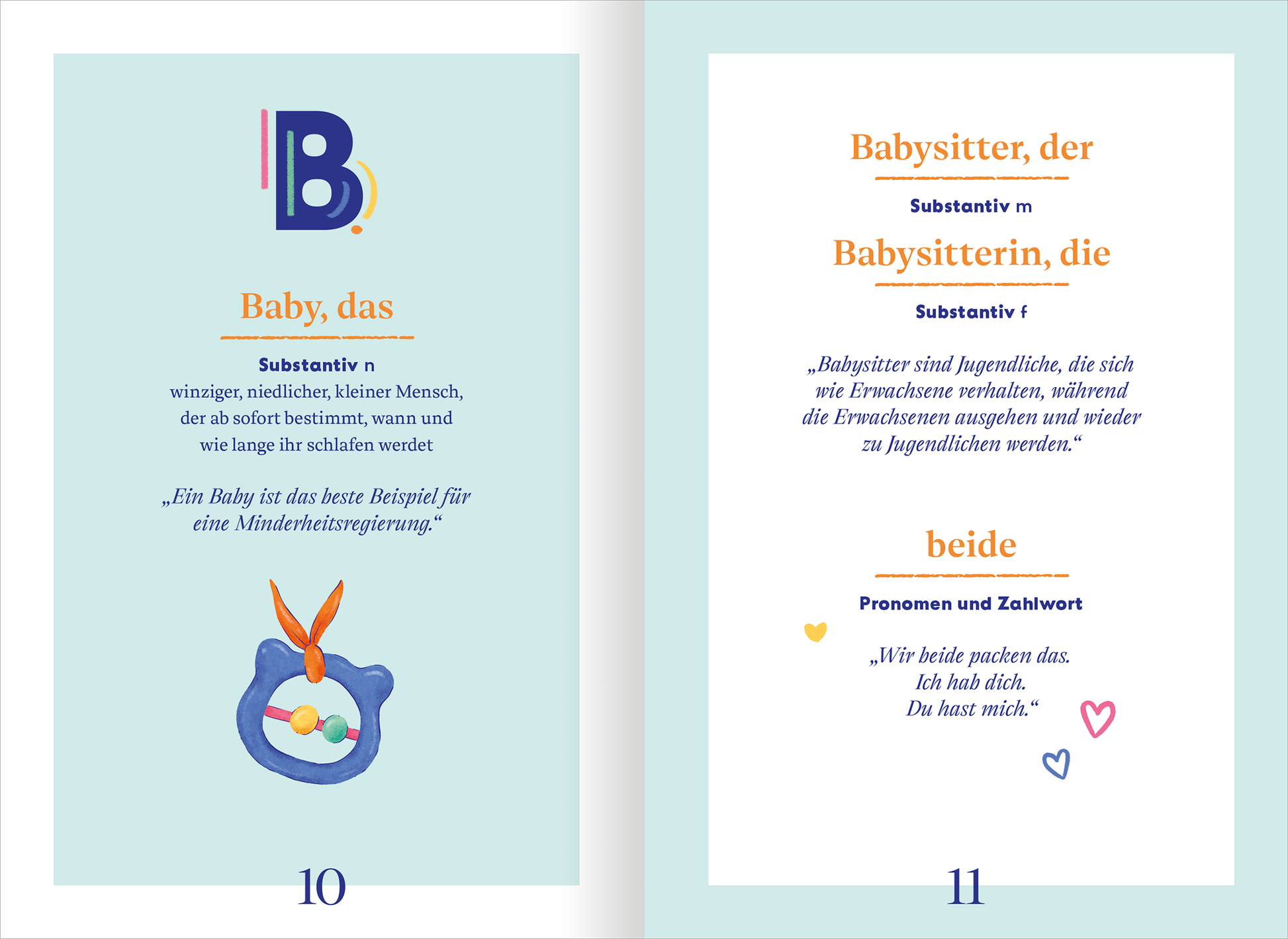 Gezeigt wird eine Innen- oder Zusatzansicht von „Wörterbuch für entspannte Eltern“.