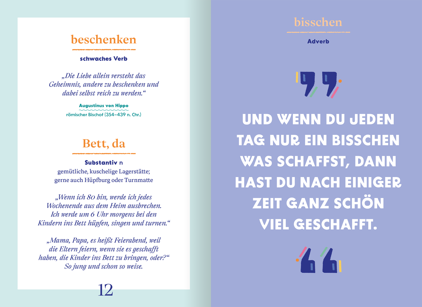 Gezeigt wird eine Innen- oder Zusatzansicht von „Wörterbuch für entspannte Eltern“.