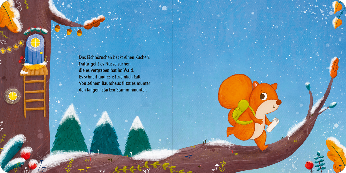 Gezeigt wird eine Innen- oder Zusatzansicht von „Weihnachten mit Eichhörnchen“.