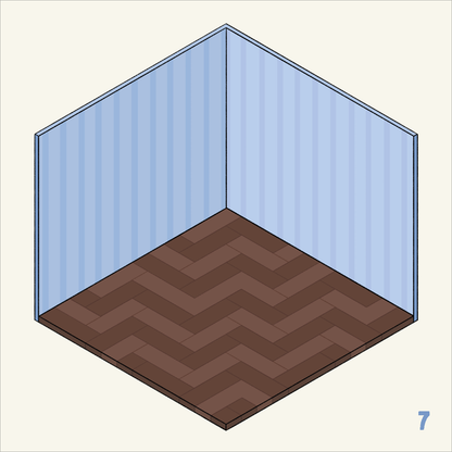 Gezeigt wird eine Innen- oder Zusatzansicht von „Mein 3D-Stickerhaus – Cozy Zuhause“.
