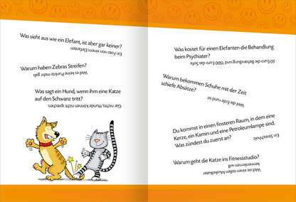 Gezeigt wird eine Innen- oder Zusatzansicht von „Die besten Scherzfragen“.
