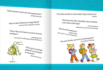 Gezeigt wird eine Innen- oder Zusatzansicht von „Die besten Scherzfragen“.