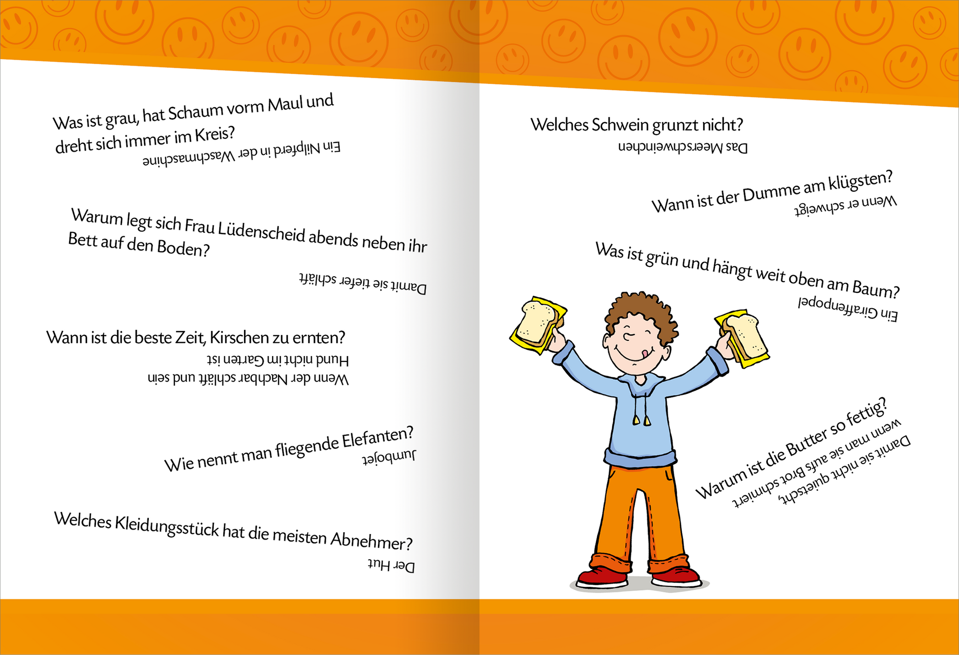 Gezeigt wird eine Innen- oder Zusatzansicht von „Die besten Scherzfragen“.