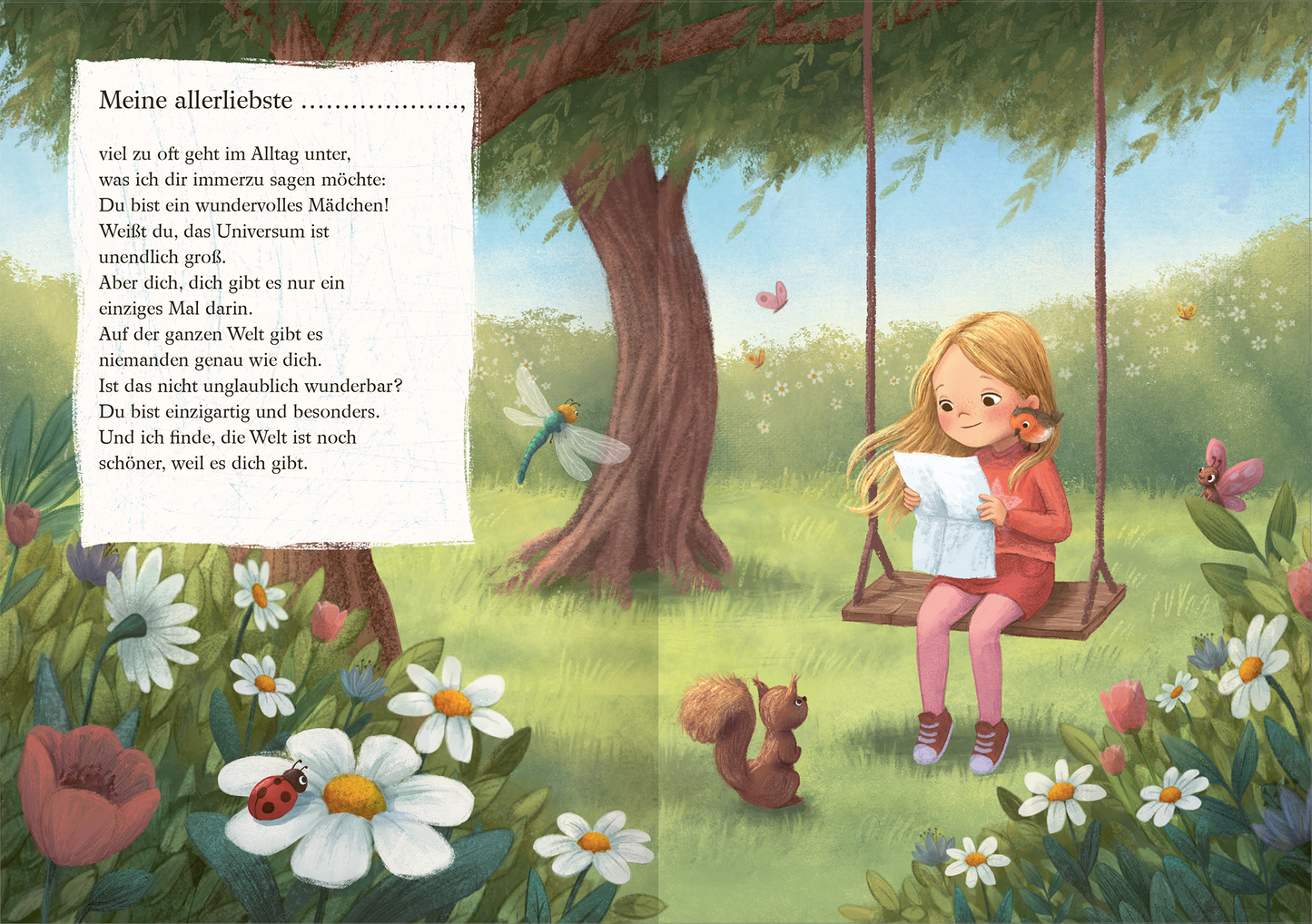 Gezeigt wird eine Innen- oder Zusatzansicht von „Für ein wundervolles Mädchen wie dich“.