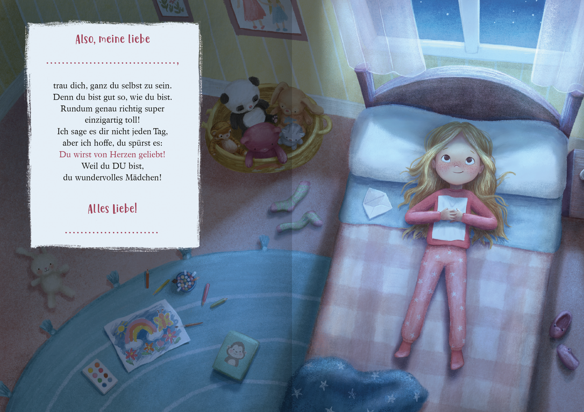 Gezeigt wird eine Innen- oder Zusatzansicht von „Für ein wundervolles Mädchen wie dich“.
