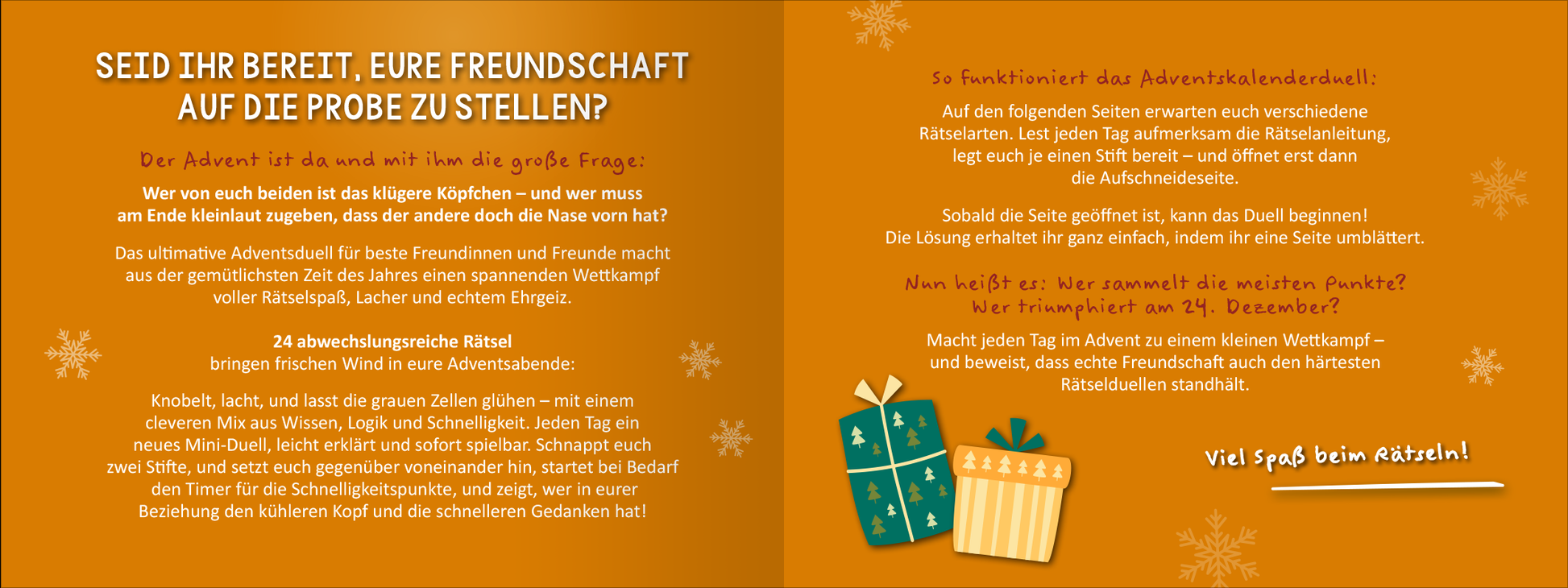 Gezeigt wird eine Innen- oder Zusatzansicht von „Das ultimative Adventsduell für beste Freunde. 24 Spiele – 1 Gewinner“.