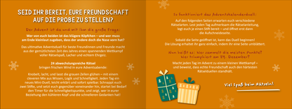 Gezeigt wird eine Innen- oder Zusatzansicht von „Das ultimative Adventsduell für beste Freunde. 24 Spiele – 1 Gewinner“.
