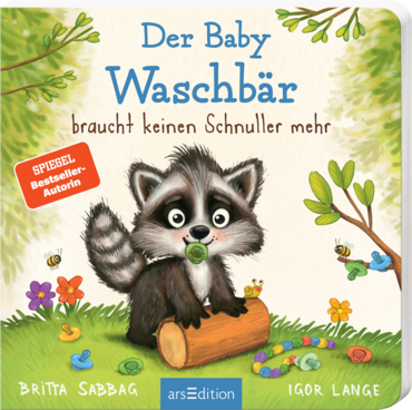 Der Baby Waschbär braucht keinen Schnuller mehr