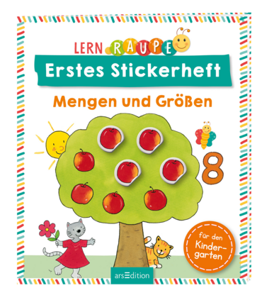 Lernraupe – Erstes Stickerheft – Mengen und Größen